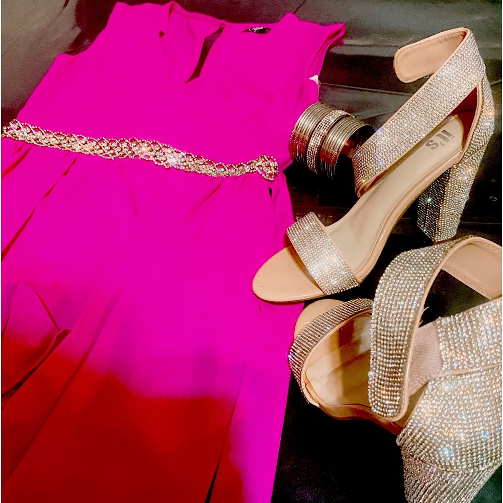 New Fuchsia and Silver Shorts Romper.